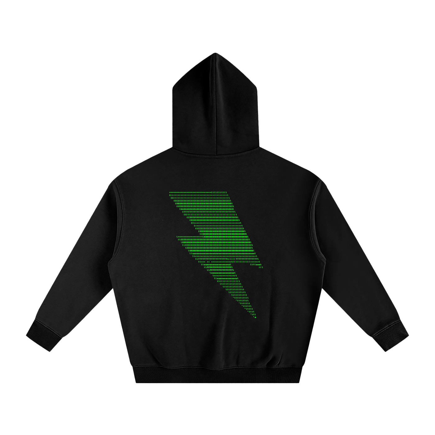 ASCII Skull Oversize Fleeced Hoodie