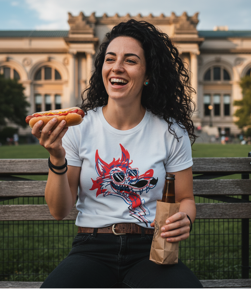 Wolf Lightning Tee (white)