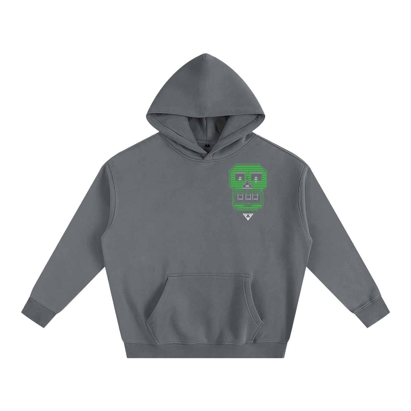 ASCII Skull Oversize Fleeced Hoodie