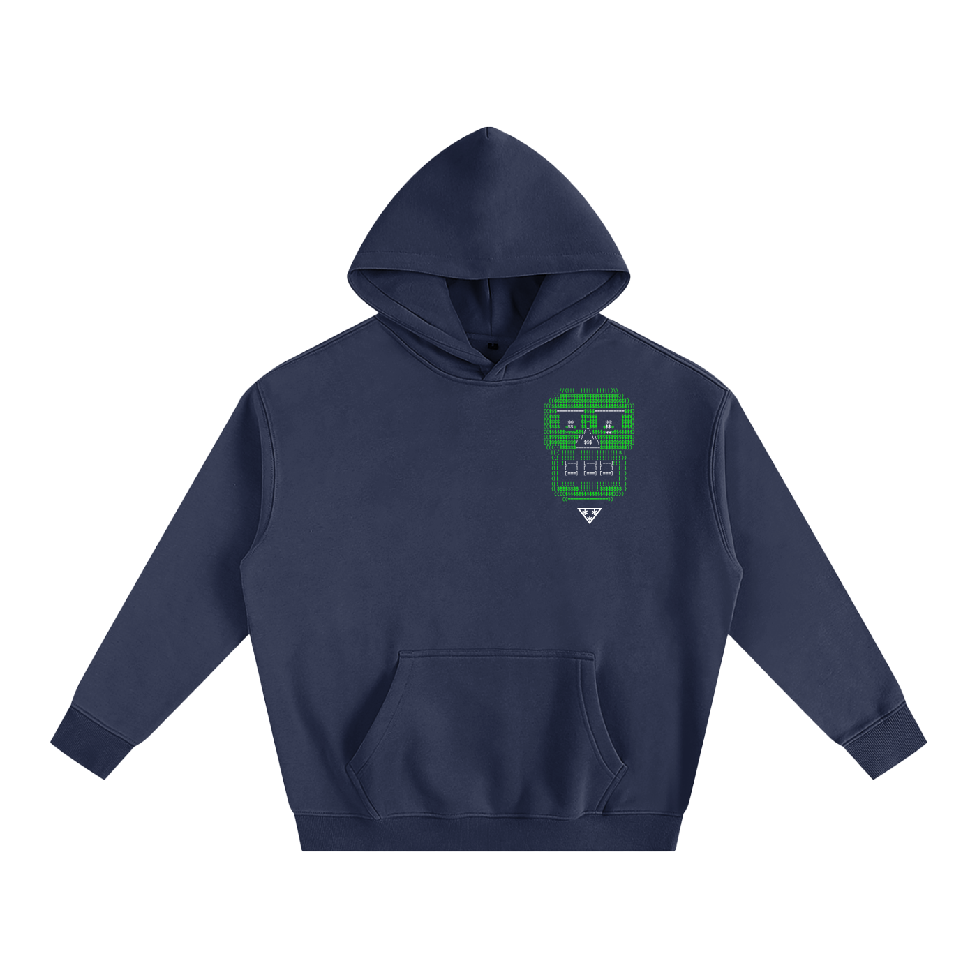 ASCII Skull Oversize Fleeced Hoodie