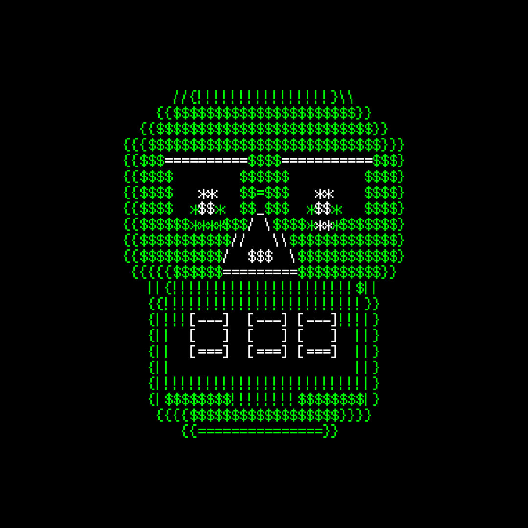 ASCII Skull Oversize Fleeced Hoodie