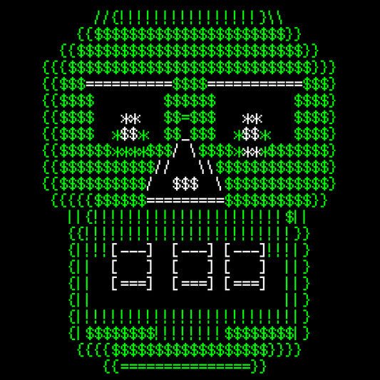 ASCII Skull Oversize Fleeced Hoodie